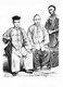 Germany / Malaysia / Singapore: left to right, Babas (Peranakan) from the Straits Settlements, a shoemaker of Singapore, <i>Munchner Bilderbogen</i>, Braun & Schneider, 1861-1890