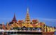 Burma / Myanmar: A replica of the Pyi Gyi Mon Royal Barge in the moat surrounding Mandalay Fort, Mandalay