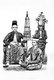 Germany / Indonesia: left to right, Regent of Cheribon (Cirebon), Java with his umbrella bearer (seated); man from the island of Nias, <i>Munchner Bilderbogen</i>, Braun & Schneider, 1861-1890
