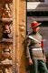 Nepal: A soldier guards the Golden Gate (Sun Dhoka) leading to the Taleju Temple within the Royal Palace complex, Bhaktapur, Kathmandu Valley (1997)