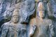 Sri Lanka: 1000 year old carved stone figures representing Maitreya, the future Buddha (right), and what is believed to be either the Hindu god Vishnu or Sahampati Brahma (left), Buduruvagala