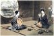 Japan: 'A Rainy Day in June', two women kneeling on tatami mats playing musical instruments, Katsuyama Shigetaro, Ginza, Tokyo, 1892