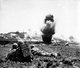 Japan / USA: A demolition crew from the 6th Marine Division destroy a Japanese bunker with explosives. Battle of Okinawa, May 1945
