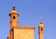 China: The minarets of the Friday Mosque (Jama Masjid) at dusk, Karghilik, Xinjiang Province