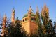 China: The dome and minarets of the Friday Mosque (Jama Masjid) at dusk, Karghilik, Xinjiang Province