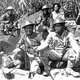 Philippines / USA: Filipino Resistance fighters with captured Japanese weapons during the Battle of Bataan, February 1942