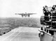 USA / Japan: A USAAF B25B Mitchell Bomber B-25 taking off from the USS Hornet for the 'Doolittle Raid' on Tokyo, 18 April 1942