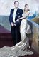 Argentina: Official portrait of President Juan Peron (1946-1955) and his wife Eva Peron, First Lady of Argentina (1948-1952), oil on canvas, Numa Ayrinhac, 1948