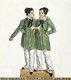 Thailand / USA: Chang and Eng, the conjoined twins whose condition and subsequent fame led to the use of the term 'Siamese Twins', coloured engraving, c. 1830