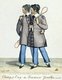Thailand / USA: Chang and Eng, the conjoined twins whose condition and subsequent fame led to the use of the term 'Siamese Twins', playing badminton. Coloured engraving, 1829