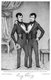 Chang and Eng Bunker (May 11, 1811 – January 17, 1874) were Thai-American conjoined twin brothers whose condition and birthplace became the basis for the term 'Siamese twins'.<br/><br/>

The Bunker brothers were born on May 11, 1811, in the province of Samut Songkram, near Bangkok, in the Kingdom of Siam (today's Thailand). Their fisherman father was a Chinese Thai, while their mother was a Chinese Malaysian. Because of their Chinese heritage, they were known locally as the 'Chinese Twins'. The brothers were joined at the sternum by a small piece of cartilage, and though their livers were fused, they were independently complete.<br/><br/>

In 1829, Robert Hunter, a Scottish merchant who lived in Bangkok, saw the twins swimming and realized their potential. He paid their parents to permit him to exhibit their sons as a curiosity on a world tour. When their contract with Hunter was over, Chang and Eng went into business for themselves. In 1839, while visiting Wilkesboro, North Carolina, the brothers were attracted to the area and purchased a 110-acre (0.45 km2) farm in nearby Traphill.<br/><br/>

Determined to live as normal a life they could, Chang and Eng settled on their small plantation and bought slaves to do the work they could not do themselves. Using their adopted name 'Bunker', they married local women on April 13, 1843. Chang wed Adelaide Yates, while Eng married her sister, Sarah Anne. Chang and Adelaide would become the parents of eleven children. Eng and Sarah had ten. The twins also became naturalized American citizens.<br/><br/>

On January 17, 1874, Chang died while the brothers were asleep. Eng awoke to find his brother dead and cried, 'Then I am going'. A doctor was summoned to perform an emergency separation, but he was too late. Eng died approximately three hours later.