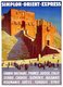France / Syria: Vintage Orient Express poster featuring the Aleppo Citadel, Joseph de la Neziere, 1927