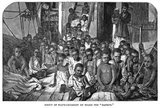 These children are some of the ninety-five who were rescued from slavery by a British ship (the Daphne) patrolling the waters off Zanzibar in 1869.<br/><br/> 

After Parliament abolished the slave trade, ships of the Royal Navy were assigned to intercept slavers and free the human cargo on board.<br/><br/> 

While this engraving, based on a photograph by George Sullivan, depicts conditions along Africa's eastern shore, the same situation existed on the Atlantic side.