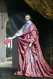 Armand Jean du Plessis, Cardinal-Duke of Richelieu and of Fronsac (September 1585 – 4 December 1642), commonly referred to as Cardinal Richelieu, was a French clergyman, noble and statesman. He was consecrated as a bishop in 1607 and was appointed Foreign Secretary in 1616.<br/><br/> 

Richelieu soon rose in both the Catholic Church and the French government, becoming a cardinal in 1622, and King Louis XIII's chief minister in 1624. He remained in office until his death in 1642; he was succeeded by Cardinal Mazarin, whose career he had fostered.