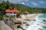 Ko Phangan is 15 km (9.5 miles) north of Ko Samui, and, at 168 sq km (65 sq miles) about two-thirds of its size. The island has the same tropical combination of white, sandy beaches, accessible coral reefs and rugged, jungled interior.<br/><br/>

Once the haunt of budget travelers escaping from more expensive Ko Samui, it is today slowly moving more upmarket. Still, the island remains much less developed for international tourism than Ko Samui, due in part to its isolation and in part to its poor infrastructural system. The roads, in particular, remain poor, with many places along the coast only accessible by sea or by pickup truck or motorbike along badly maintained trails.