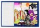 Japan: <i>Hikifuda</i> advertising poster depicting A kimono-clad woman and child. It has been left blank so that the printer can add the text required by the purchaser in the column on the left hand side. Late Meiji (1868-1912) period