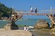 Thailand: Bridge over the Than Sadet stream leading to the sea at Sadet Beach (Hat Sadet), Ko Phangan