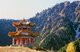 China: Pavilion overlooking Tian Chi (Heaven Lake) in the Tian Shan (Heavenly Mountains), Xinjiang Province