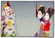 Japan: <i>Hikifuda</i> advertising poster depicting a Shinto figure and two young kimono-clad women. It has been left blank so that the printer can add the text required by the purchaser in the column at the centre. Late Meiji (1868-1912) period