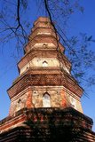 The original Sizhou Pagoda was built at the end of the Tang Dynasty (618 - 907 CE) and destroyed in 1564. The present pagoda was rebuilt in 1618 during the Ming Dynasty (1368 - 1644 CE) and is the oldest building Huizhou.