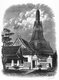 Thailand: A 19th century engraving of the Khmer-style central prang at Wat Arun (Temple of Dawn), Bangkok. J. W. Lowry (1803 - 1879)