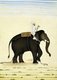 India: Mahout on an elephant. Gouache on paper, Murshidabad, c. 1750