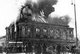 Germany: The Boerneplatz synagogue in flames during Kristallnacht or the 'Night of Broken Glass', Frankfurt, November 10, 1938