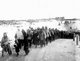 Russia / Germany: Surrendered German soldiers marched into captivity through the snow, Stalingrad, 1943
