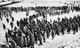 Russia / Germany: Surrendered German soldiers marched into captivity through the snow, Stalingrad, 1943