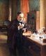 France: Louis Pasteur (1822-1895), French chemist and microbiologist, in his laboratory. Oil on canvas, Albert Edelfelt (1854-1905), 1885