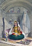 The lady in the lithograph, Shakar Lab or 'Sugar Lips', was the favourite wife of a Governor of Bamiyan and niece by marriage to Dost Mohammed.<br/><br/>

As a great favour, Rattray was introduced to her at Kabul. Describing her as a 'Qizilbash Belle of the First Water', Rattray wrote: 'Afghaun ladies exercise more control over their husbands than is usual in Eastern countries'.