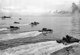 Japan / USA: Tracked Landing Vehicles (LVTs) approach the heavily-defended beaches at Peleliu, Battle of Peleliu, September-November 1944