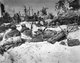 Japan / USA: US marines move through the trenches on the beach at Peleliu, Battle of Peleliu, September-November 1944