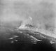 Japan / USA: US invasion fleet landing at Iwo Jima, Mount Suribachi dominating the beaches, February 1945
