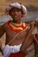 Sri Lanka: Traditional drummer boy at Kelani Temple near Colombo