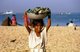 India: A young girl from the local fishing community at Colva Beach, Salcete, south Goa