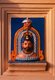 India: An image of Bhagavan Manguesh (an incarnation of the Hindu god Shiva) on the lamp tower (Deep Stambha) at Shri Mangesh (Mangueshi) Temple, near Ponda, Goa
