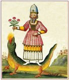 <i>Clavis Artis</i> is the title of an alchemical manuscript published in Germany in three volumes in the late 17th or early 18th century, attributed to Zoroaster (Zarathustra). It features numerous watercolour illustrations depicting alchemical images, as well as pen drawings of laboratory instruments.<br/><br/>

Three copies of the manuscript are known to exist, one at the Biblioteca dell’Accademia Nazionale dei Lincei in Rome, one at the Biblioteca Civica Attilio Hortis in Trieste, and one at the Bayerische Staatsbibliothek in Munich. There is no information about the author and the origin of the manuscript, but there are references to a Rosicrucian order (Orden der Gold- und Rosenkreutzer).