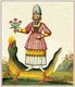 Germany: Zoroaster standing atop a fire-breathing salamader or similar mythological creature. From the alchemical manuscript <i>Clavis Artis</i>, 1738