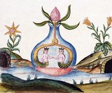 <i>Clavis Artis</i> is the title of an alchemical manuscript published in Germany in three volumes in the late 17th or early 18th century, attributed to Zoroaster (Zarathustra). It features numerous watercolor illustrations depicting alchemical images, as well as pen drawings of laboratory instruments.<br/><br/>

Three copies of the manuscript are known to exist, one at the Biblioteca dell’Accademia Nazionale dei Lincei in Rome, one at the Biblioteca Civica Attilio Hortis in Trieste, and one at the Bayerische Staatsbibliothek in Munich. There is no information about the author and the origin of the manuscript, but there are references to a Rosicrucian order (Orden der Gold- und Rosenkreutzer).