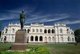 Sri Lanka: A statue of the British Governor of Ceylon, Sir William Henry Gregory (1816 - 1892), stands in front of the National Museum, Colombo