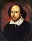 England: William Shakespeare (1564 – 1616), poet, playwright and actor. The 'Chandos Portrait', oil on canvas, attributed to John Taylor, c. 1610