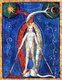 Italy: Philosophical Mercury or Mercurius. Miniature painting on vellum, Italian School, 15th century, thought to be derived from the <i>Rosarium Philosophorum</i> of Arnaldus de Villanova, 12th-13th century