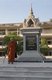 Cambodia: A Buddhist monk visits the memorial to genocide victims at Tuol Sleng Genocide Museum, Phnom Penh