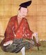 Japan: The samurai warrior Minamoto no Yoshitsune, painting on silk, Chuson Temple, Hiraizumi, Iwate Prefecture, anonymous, 19th century