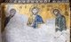 Turkey: The Deesis Mosaic in Hagia Sophia, Istanbul. The Virgin Mary and John the Baptist (Ioannes Prodromos), both shown in three-quarters profile, are imploring the intercession of Christ Pantocrator for humanity on Judgment Day. 13th century CE