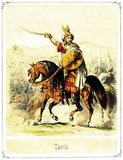 Tariq ibn Ziyad (15 November 689 – 11 April 720) was a great Muslim Umayyad general who led the conquest of Visigothic Hispania in 711 under the orders of the Umayyad Caliph Al-Walid I. Tariq ibn Ziyad is considered to be one of the most important military commanders in Iberian history. He was initially the deputy of Musa ibn Nusair in North Africa, and was sent by his superior from the north coast of Morocco to launch the first thrust of a conquest of the Visigothic Kingdom (comprising modern Spain and Portugal).<br/><br/>

The name 'Gibraltar' derives from the Arabic Jebel Tariq, or 'Mountain of Tariq', and is named for Tariq ibn Ziyad.