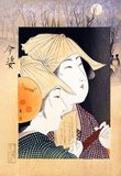 Yamamoto Shoun (December 30, 1870 - May 10, 1965), who was also known as Matsutani Shoun, was a Japanese print designer, painter, and illustrator. He was born in Kochi into a family of retainers of the Shogun and was given the name Mosaburo. As a teenager, he studied Kano school painting with Yanagimoto Doso and Kawada Shoryu. At about age 17, he moved to Tokyo, where he studied Nanga painting with Taki Katei. At 20 years of age, he was employed as an illustrator for Fugoku Gaho, a pictorial magazine dealing with the sights in and around Tokyo. In his latter career, Shoun primarily produced paintings. He died in 1965, at the age of 96.<br/><br/>

In addition to his magazine illustrations, Shoun is best known for his woodblock prints of <i>bijin</i> or 'beautiful women', especially <i>imasugata</i> a kind of precursor to the 'moderngirls / moga' movement of the 1920s and 1930s. Shoun is considered a bridge between the ukiyo-e and shin hanga schools. His career spans the Meiji (1868-1912), Taisho (1912-1926) and Showa (1926-1989) periods.