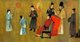 China: Han Xizai watches dancers (detail). Scroll painting <i>Hanxizai yeyan tu</i> or 'Night Revels of Han Xizai' by Gu Hongzhong (937-978). Gu's original no longer exists, but the painting survives as a 12th-century Song Dynasty (960–1279) version