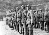 The Eighth Route Army (<i>Balu Jun</i>), also known as the 18th Army Group of the National Revolutionary Army of the Republic of China, was a group army under the command of the Chinese Communist Party, nominally within the structure of the Chinese military headed by the Chinese Nationalist Party during the Second Sino-Japanese War.<br/><br/>

The Eighth Route Army was created from the Chinese Red Army on September 22, 1937, when the Chinese Communists and Chinese Nationalist Party formed the Second United Front against Japan at the outbreak of the Second Sino-Japanese War, as World War II is known in China. Together with the New Fourth Army, the Eighth Route Army formed the main Communist fighting force during the war and was commanded by Communist party leader Mao Zedong and general Zhu De.